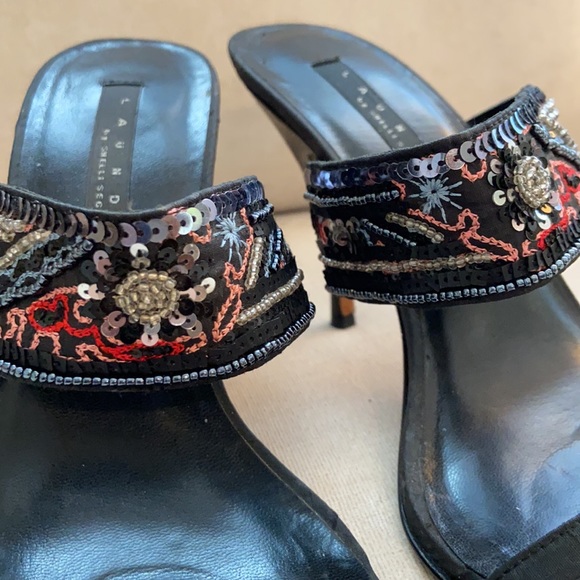 Laundry two strapped sequin-embellished heel sandals by Shelli Segal, size 7.5 - Picture 8 of 11